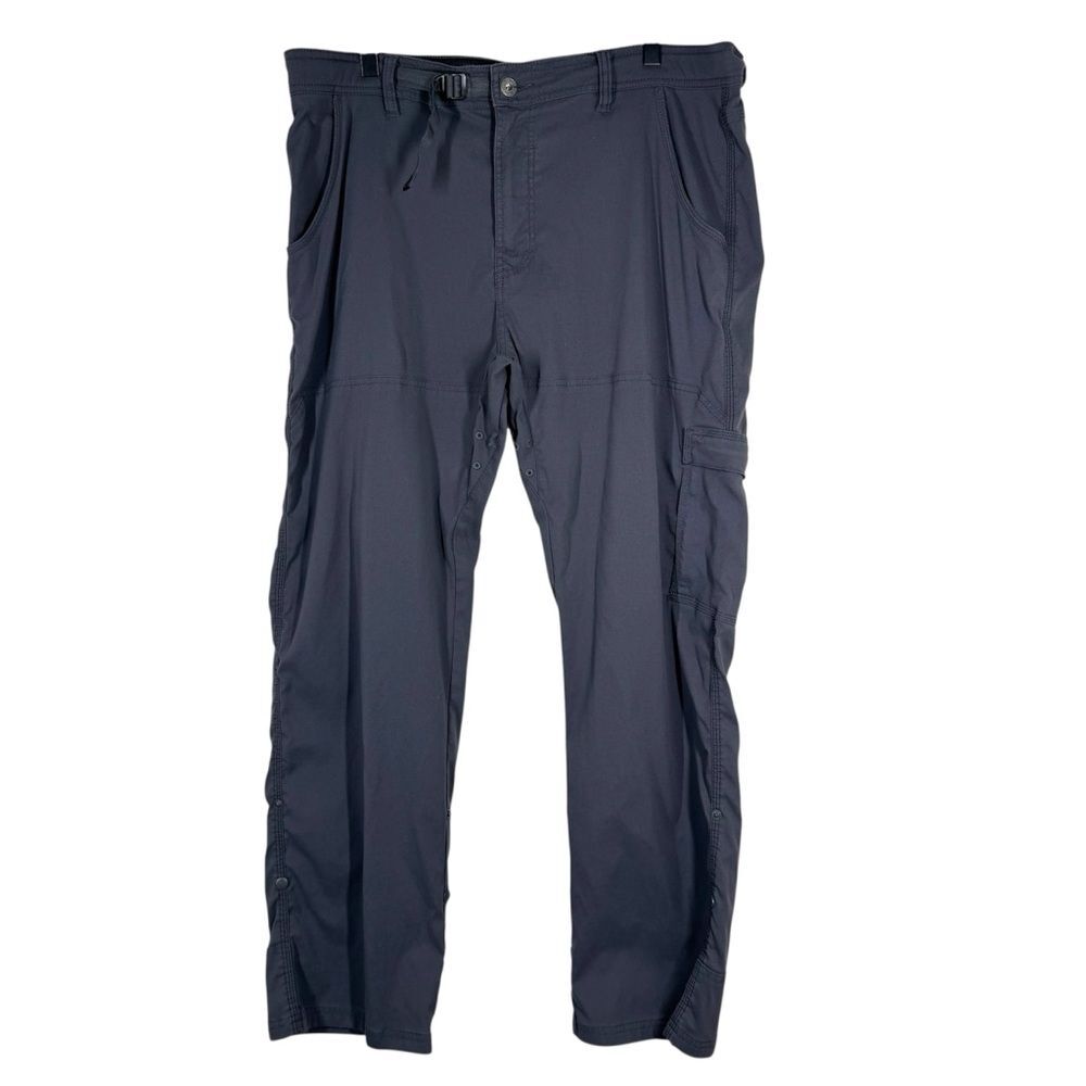 PrAna Men's Stretch Zion Pants Convertible Cargo Hiking Gray Size 38x30